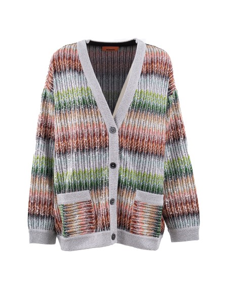 Shop MISSONI  Cardigan: Missoni cardigan con paillettes.
Abbottonatura frontale.
Vestibilità oversize.
Lavorazione Missoni.
Tasche frontali a toppa.
Composizione: 47% Viscosa, 26% Poliammide, 7% Fibra metalizzata.
Made in Italy.. DS25SM0I BC0051-SM9KP